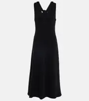 [Vince] Vince Twisted back wool-blend halter dress AU 10 black