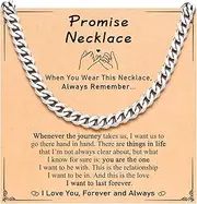 [PINKDODO] Stainless Steel Mens Cuban Link Chain 20 Inches Promise Necklace for Him Men Birthday Christmas Anniversary Valentines Day Gift Ideas
