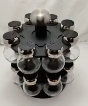 Rotating Spice Jar Storage Rack 16 Bottle Stand Holder Home Kitchen Organizer
