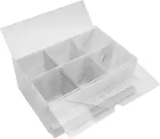 Acrylic Dustproof Storage Box Large Capacity Eyelash Extension Display for Home Beauty Salon (White)