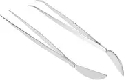 2pcs Bonsai Forceps Garden Spade Small Tweezers Weeder Garden Tool Slant Tweezer Garden Soil Tweezers Aquarium Tweezers Weeding Hoe Tweezers for Plants Succulent Stainless Steel