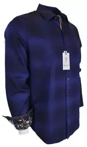 NEW Robert Graham $188 DARK ENERGY Moon Landing Cuffs Classic Fit Shirt XS