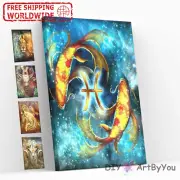 Paint By Numbers Kit Zodiac Astronomy Abstract DIY Brush Kids Framed Draw Canvas