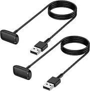 THRE【2 Pack 】 for Fitbit Charge 5 Fitbit Luxe Charger Charging Cable Dock, 1m USB Charging Cable Replacement Stand Dock Base Station Accessories for Charge 5 / Luxe Smartwatch