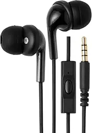 AmazonBasics in-Ear Headphones with Mic 2.5 x 1.4 x 1.7 Cms Black