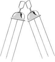 Abaodam 2Pcs BBQ Meat Forks Ergonomic Rotisserie Spit Forks for Grilling Chicken Vegetables and Marshmallows Durable Kitchen Grill Tools for Outdoor BBQ and Home Use