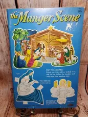 The Manger Scene - Cardboard Cut Out Book - UNUSED - 1955 Whitman Publishing