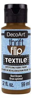 DecoArt Thrift Flip Matte For Textile 2oz Squeeze Bottle-Best Brown
