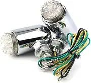 Turn Signal Indicator 2pcs Vintage Motorcycle Turn Signal Indicators Lights For Harley Cafe Racer 10mm Custom White Blinker Lamp (Color : Silver)