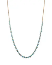 Bloomingdale's Fine Collection Blue Topaz Adjustable Tennis Necklace in 14K Yellow Gold, 14-17