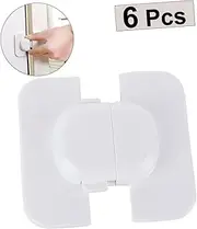 IWOWHERO 6PCS White Safety Locks for Refrigerators Cabinets and Drawers Easy to Install Latches Durable and Convenient Design for Home Safety