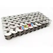BOBBIN BOX WITH 100 "L" STYLE STEEL BOBBINS for JANOME BROTHER JUKI SINGER PFAFF
