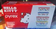 Pyrex Hello Kitty 8-Piece Decorated Glass Food Storage Set Brand New in box