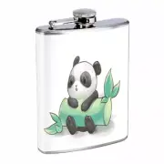 Chibi Panda Em1 Flask 8oz Stainless Steel Hip Drinking Whiskey