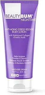 BeautyFit BeautyBum NightTime Anti-Aging Stress Release Body Lotion - Helps with Muscle Recovery - Moisturizes and Smoothes Skin - Minimizes Dimples, Unwanted Skin Texture - Lavender Dream - 236 ml