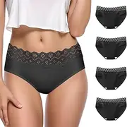 [Larmliss] Womens Underwear Sexy No Show Bikini Panties Lace Hipster Panty Soft Ladies Briefs
