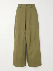 [Sea] Sea - Karina Cotton-twill Straight-leg Pants - Army green - US6 US 6 Green