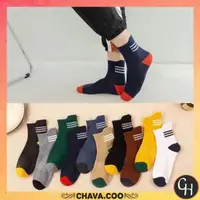 在飛比找蝦皮購物優惠-Chava KK1446 短襪中性第 3 條紋圖案彩色透明襪