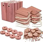 Cedar Blocks for Clothes Storage, 32 Pcs Aromatic Cedar Chips 100% Pure Cedar Wood Planks for Clothes Storage, Boxes, Bins and Drawers