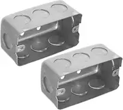 JUMPLAWN 2pcs Surface Mounted Metal Electrical Box for Wall Switches Power Outlets Junction Box Extender for Reliable Protection Homes Offices Commercial Spaces