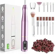 TUOBEO Cordless Nail Drill Electric Nail File Kit Rechargeable Professional Efile Nail Set, Portable Acrylic Gel Nail Polish Remover Machine Pedicure Manicure Tool, 11 Bits 56 Sanding Bands Salon Home