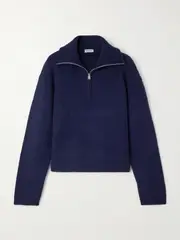 [SIMKHAI] SIMKHAI - Andes Ribbed Cashmere Sweater - Navy - x large x large Blue