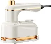 DeepCrush Portable Iron, Mini Steam for Clothes, Steamer Clothes 180° Rotating Travel, Dry and Wet Clothes Machine Holder, Home, Gifts (White)
