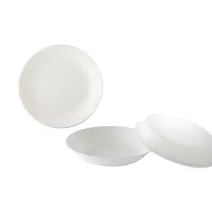 【CORELLE 康寧餐具】純白8吋 餐盤3入組(平盤+深盤+微波蓋)