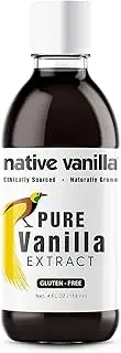 Native Vanilla Pure Vanilla Extract – 118ml (4 oz) - Made from Premium Vanilla Bean Pods – for Chefs and Home Cooking, Baking, and Dessert Making – Made with Real Vanilla Beans