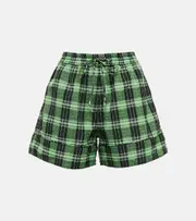 [Ganni] Ganni Checked seersucker shorts AU 12 green