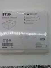 NEW - IKEA WHITE STUK Box with compartments storage 20 x 34 x 10cm