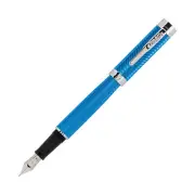 Conklin Herringbone Signature Fountain Pen in Blue - Omniflex Nib - NEW in Box