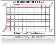 22 x 34 REUSABLE 100 BOX SQUARES BLOCK POOL FOR BASEBALL & WORLD SERIES + PEN