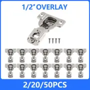 2-60Pcs 1/2"Overlay Self Close Hinge Face Frame 105° Compact Cabinet Hinges Set