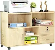 Filing Cabinet Floor Cabinet File Cabinet Mobile Data Cabinet Desk Sideboard Sideboard Printer Placement Cabinet Drawer Storage Cabinet Storage Cabinet(Natural)