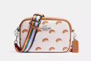 NWT Coach CJ647 Mini Jamie Camera Bag Crossbody With Rainbow Print Chalk Multi