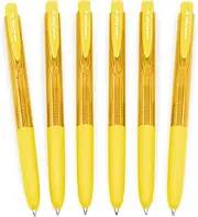 Uni-Ball Signo UMN-155-07 Gel Ink Retractable Rollerball Pen - 0.7mm Fine - Yellow Ink - Pack of 6
