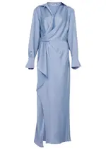 Jonathan Simkhai Talita Draped Satin Maxi Dress - Blue - 6 (UK10 / S) 6 (UK10 / S)