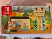 Nintendo Switch Animal Crossing Edition Console bonus Tom Nook Pin Brand New