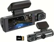 1080P Dual Camera Dash Cam for Cars, Driving Recorder with IR Night Vision,