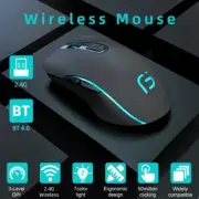 Bluetooth 5.0 + 2.4G Wireless USB Mice Rechargeable Mouse for Tablet PC