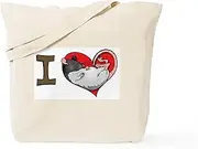 CafePress I Heart Rats (Hooded) Tote Bag Natural Canvas Tote Bag, Reusable Shopping Bag
