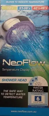 REDUCED New NeoFlow Shower Head/Chrome Finish - LED Temperature Technology