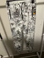 Burnside Performance Tech Fleece Joggers Size Medium White Tie Dye NWT Pockets