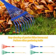 2Pcs Kids Rakes with Detachable Wood Handle Efficient Leaf Rake Portable＊