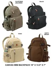 Canvas MINI BACKPACK Hiking Camping Eco Friendly Urban Back To School Book Bag