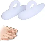 2Pair/4Pcs Gel Hammer Toe Crest Pads - Right and Left Soft Silicone Hammertoe Support Crest Cushion - Corrector and Straightener for Overlapping, Curled, Curved, Crooked, Clubbed Claw and Mallet Toe C