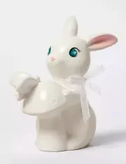 2024 BUNNY w Mushroom Buttlerfly Target Spritz Easter Rabbit Ceramic NEW In-hand