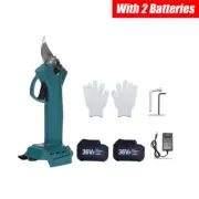 Cordless Electric Pruning Shears Secateur Rechargeable Branch Cutter W/ 2 Batter