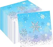 40Pcs Snowflake Winter Wonderland Party Supplies Snowflake Winter Wonderland Theme Party Paper Napkins Disposable Party Napkins Set Snowflake Paper Luncheon Napkins Snowflake Winter Wonderland Theme